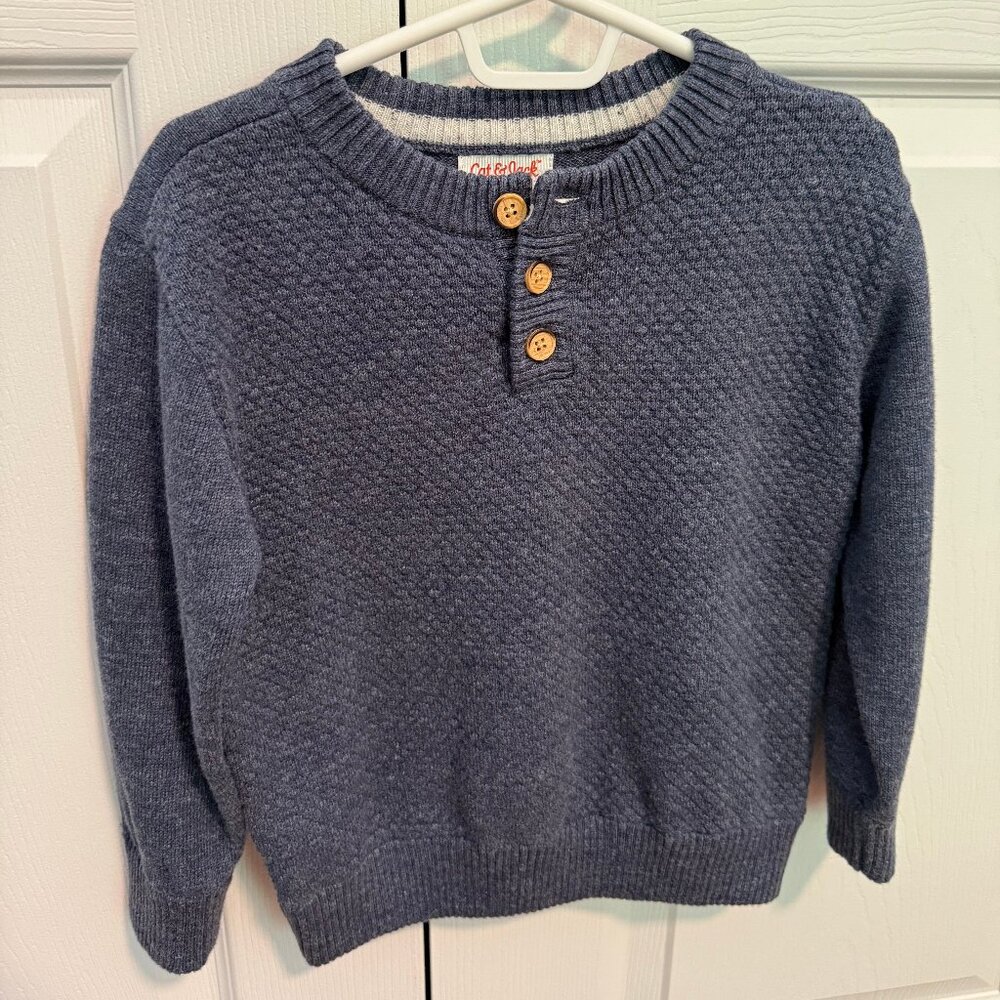 Cat & Jack navy cotton sweater 4T